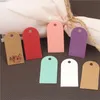 100pcs / lot Tags de papier kraft coloré Petits bagages Étiquettes de mariage Mini Blank Craft Paper Gift Note