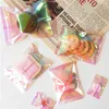 100 pezzi Rainbow trasparente laser a tasca piatta caramelle da forno a tasca da forno sacchetti sigillati per feste confezioni regalo