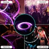 LED Rave Toy LED Fiber Optic Whip 360 Super Bright Light Up Rave Toy Edm Pixel Flow Flow Lace Dance Festival Multi Color LED WHIP 240410