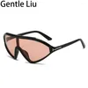 Lunettes de soleil surdimensionnées Punk One-Piece Shield Men 2024 Squêtes de soleil carrés pour femmes Big Frame Eyewear Shades UV400