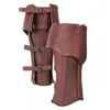 Mittelalterlicher Ritter Greaves Stiefel Schuhe bedecken bequeme PU -Leder -Bein -Rüstern Viking Pirat Halb -Chaps für Cosplay -Kostüm