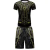 MMA Rash Guard T-Shirts Herren-Sets Boxen ausgebildeter Kleidung Anzug BJJ GI Rashguard Muay Thai MMA Shorts Workout Jogging Sportswear