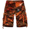 USA Outdoor Casual Men Pants Tooling Camouflage Shorts Multi Pocket Zipper last Camo Short Man Knä längd