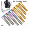 1 PC M6 Titanium Bolts 30/35/40mm Bicycle Headset Fixing Stem Top Cap Ti Screws for MTB BMX Bikes Fastening Bikes Accessories