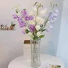 Decoratieve bloemen kunstmatig 83cm campanula bel bloem blauw flocking flowerbranch voor bruiloft thuis bloemen tafel decor hyacint zijden flowe