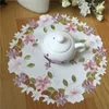 2024 Modern Satin Table Place Mat Cloth Embroidered Pad Cup Mug Christmas Tea Coaster Easter Dining Drink Placemat Doily Kitchen