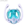 Diving Masks QYQFull face snorkeling Mask 180 panoramic silicone dry top Snorkeling goggles 2 Snorkeling tube leak proof Y240410