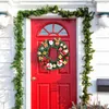 Dekorative Blumen Schneemannkränze für Vordertür handgefertigtes Blumen antiker Kranz 40 cm Wandfenster Veranda Weihnachtshäuser Home Decor