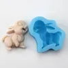 Boowan Nicole Silicone Soap Mold Rabbit Form Harts Mold Handmade Bunny Candle Soap Making Supplies