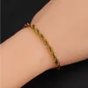 Acier inoxydable 16 + 5 torsions de pâte frite bracelet titane tissé chaîne or girls hip hop 18K