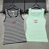 Kruppierte Tanks gestreifte Weste Designer Tops für Frauen ärmellose Casual T -Shirts Yoga Tees Strickhemd