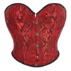 Femmes floral jacquard plastique bustier à bustier à top top lacet up exagéré corset de taille courte