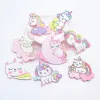 10pcs paillettes à imprimé appliques dessert Cat Unicorn pour bricolage Crafts Cake Topper Headwear Clips Hair Accessoires de décoration de nœud