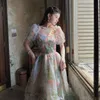 Urban Seksowne sukienki Vintage Kwiatowe wieczór sukienki midi maxi dla kobiet Elegancka Casual Party Prom Green Holiday Fairy Long Dress Summer 2024 24410