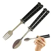 Set di stoviglie 2 pezzi da regalo da cucina esercitarsi a farfalla set di pentole portatile da campeggio posate da campeggio nero per caccia in acciaio inossidabile da viaggio in acciaio inossidabile