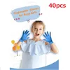 40PCS Dzieci Rękawiczki do dyspozycji rękawicy nitrylowe dla dzieci zagęszczone rękawiczki szkolne na rękawiczki lewej i prawej ręki niebieskie