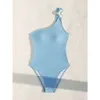 2024 Solid One Piece Swimsuit Skew Shoulder Beach Swimsuit Style Bikini Sexy Womens Bikini