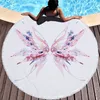 Summer Microfiber Round Beach Handduk Circle Fairy Cupid Wings Print Dusch Bad Handdukar Yoga Mat Filt Toalla de Playa Redonda