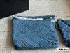 Torba, designerska torba kupna, torba na ramię, luksusowa torba łańcuchowa, jagnięta, 1: 1 jakość, 22B Dżinsowa torba na śmieci