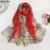 Halsdukar heta mode kvinnor foulard bandana prick halsduk chiffong georgette lång sjal sommar halsduk solskyddsmedel elegant 240410