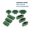 50pcs Pitch 3,81 mm Plug-in PCB Terminal bloc mâle / femelle 2 ~ 10pin Bornier Connecteur enfichable 15EDGKM + VM / RM MORSETTIERA