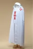Halloween Medieval Rom Katolska Templar Knights Crusader War Costume Men Cape Cloak Robe Tunic Shirt Cosplay Outfit för vuxen
