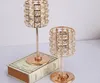 Luxury Gold Crystal Tealight Candle Holders Metal Candlestick Glass Stand for Wedding Dining Table Centerpieces wedding seny277