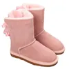 Australia Kids Bailey 2 Bows Botas de neve meninas crianças crianças sapatos de infância de camurça de vaca de couro calçados de calca