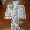 Julgran snögubbe Santa Table Runner White Lace Snowflake Table Cover för hem Trackan Birthday Wedding Xmas Party Decor Dekor