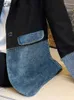女性のスーツブレザーcjfhjeスモールスーツジャケット女性春秋のデザインセンスニッチ新しい韓国ファッションデニム不規則なステッチトップジャケット女性c240410