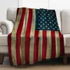 USA Flag American Filt Mat Cover Bed Bread Soft Warm Fleece Air Bedding Room Kids Man Woman Gift