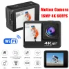 Камера 16MP Wi -Fi Action Camera 4K/60FPS Цифровой видеокамеры Двойной экран IPS Touch подводной водонепроницаемый шлем видео камера видео