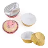 100 st aluminium folie tårta papper cupcake bakning omslag muffin lådor tårta foder tårta bricka koppar kök bakmaterial