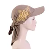 Top Caps Kadın Güneş Şapkaları Başörtüsü Glitter Flower Müslüman Hicep Eşarp Kapağı türban şapkası Kadın Beyzbol Yumuşak Tepe Moda Headwrap