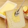 Prato de caixa de manteiga com tampa e bandeja de cortadores de plástico de vedação de bandeja