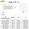 25/50pcs M1.4 m1.6 m2 m2.5 m3 mini micro cruz phillips ultra fino baixo parafuso de cabeça de wafer lapso para laptop Óculos de telefone