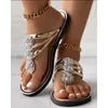 Sandalen Zomer Women Bling Floral Rhinestone Decor Flip Flops Slippers Casual Flats Outdoor Shoes Going Out