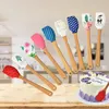 Petite manche en bois gâteau en silicone spatule à crème antiadhésive beurre de boulangerie de boulangerie mélangeur de pâte de cuisine mélangers de pâtisserie au chocolat