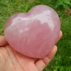 Figurines décoratives rares naturaux rose quartz cristal coeur reiki pierre