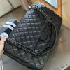 Дамская дизайнерская черная икра, Letaher Calfskin Velvet Maxi Airport airport xxl сумки для плеч большие возможности классический лоскут стеганый кошелек.