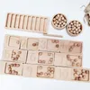 Houten Montessori -materialen openen het leerspeelgoed nummer Sorter Tray Sensory Counting Tracing Board Math Beads Game For Kids