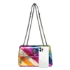 Rainbow Women's Handbag Spliced Chain Handheld One Shoulder Bag Crossbody Eagle Head Bag Lion Ridge