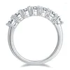 Clusterringen 2.1ct 3x4mm VVS Diamanten sieraden Betrokkenheid Dames Peer Cut Ring Wedding Diamant 925 Sterling Silver Moissanite