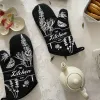 Retro Style Thickening Non-slip Glove Oven Glove Heatproof Mitten Household Kitchen Cooking Microwave Oven Mitt Insulated