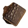 Handmade de couro genuíno da carteira feminina da carteira feminina Crocodil Padrão de carteira curta masculina com 6 slots de cartão de crédito Mey N3ZC#