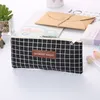 1 stycken Lytwtws nya Dot Grid Pen Pencil Bag Canvas School Stationary Få svarta verktyg Makeup Pouch Cosmetics Case