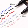 Deli 3PCS Colored double pointe 0,5 / 1 mm Fast Dry Sign Marker Penns CD Fabric Metal Mark Quality Fineliner Paiting Drawing