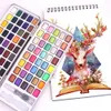 50/72/90 Farben Feste Aquarellpigment -Set Neone Metallic Pearlescent Aquarell Farbe zum Zeichnen von Kunstbedarf