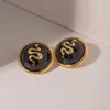 Kolczyki designerskie dla kobiet wypletowane 18 -karatowe złoto ze stali nierdzewnej czarny olej zrzucany okrągłe kolczyki węża hurtowa darmowa wysyłka