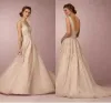 2024 robes de mariée bhldn sans manches romantique en V